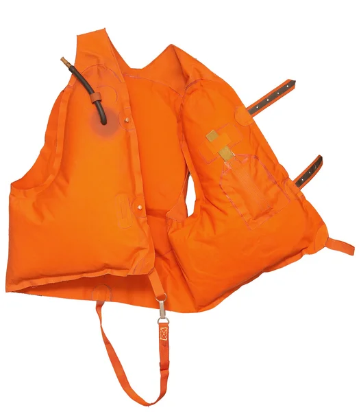 Chaleco salvavidas naranja profesional - aislado en blanco —  Fotos de Stock