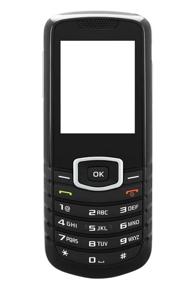 Мобільний телефон на білому . Стокова Картинка