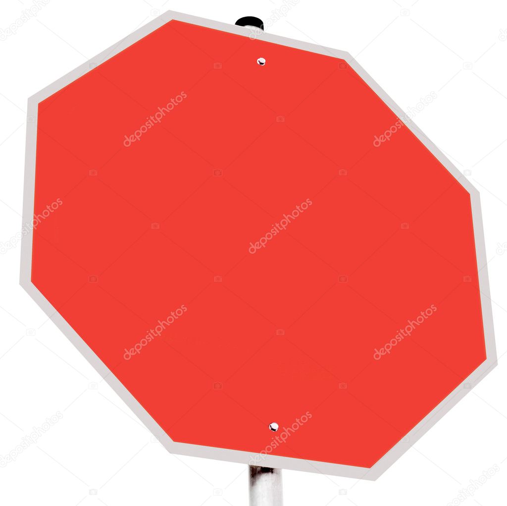 Traffic sign compulsory highway code stop symbol white backgroun