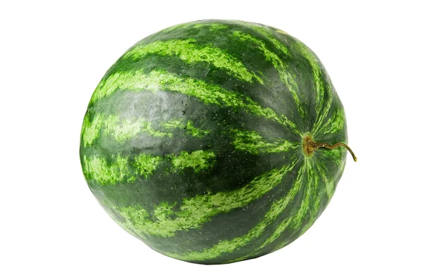 Studio shot of a flawless whole watermelon isolated on pure whit — Stock Photo, Image