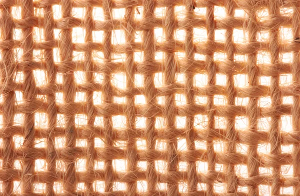Närbild av naturliga säckväv hessian säckväv — Stockfoto