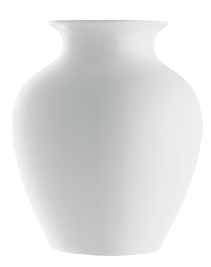 Beyaz vazo (kırpma yama ile izole)