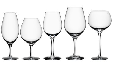 Cocktail Glass Collection - wine glasses isolated on white background with clipping path. clipart