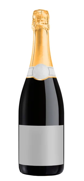 Şampanya Şişesi Izole Kırpma Yolu Ile Beyaz Arka Plan Üzerinde — Stockfoto