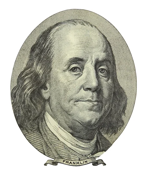 stock image Dollar detail, close up on franklin face