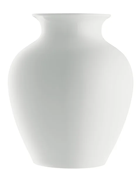 Vaso Branco Isolado Com Sistema Recorte — Fotografia de Stock
