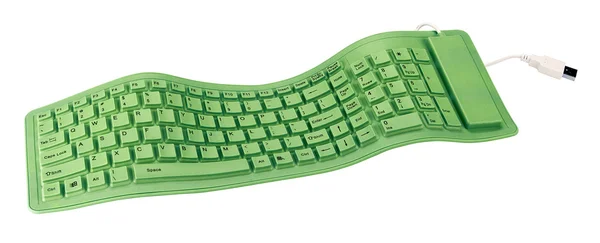孤立在白色背景上的灵活计算机键盘 — 图库照片