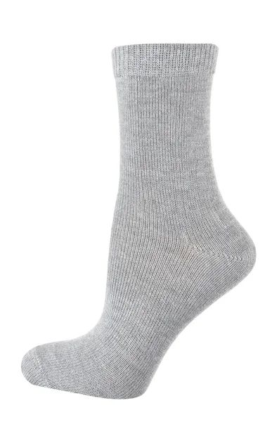 Сірі чоловічі шкарпетки ізольовані на білому тлі — стокове фото