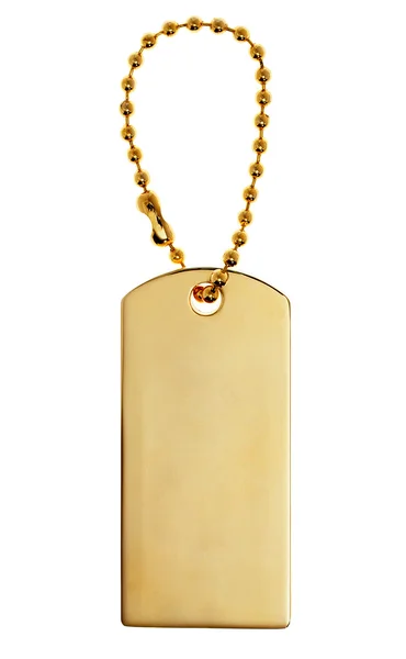 Etiqueta de ouro ou etiqueta ou charme isolado no branco — Fotografia de Stock