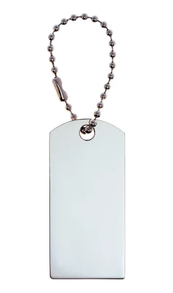Silver tag eller charm eller etikett isolerad på vit bakgrund — Stockfoto