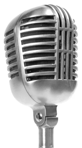 Mikrofon Retro Izolowany Białym — Zdjęcie stockowe