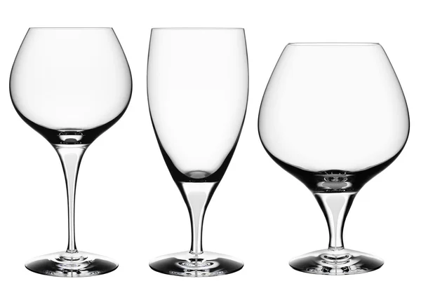 Κοκτέιλ συλλογή γυαλιού - ποτήρια κρασιού που απομονώνονται σε λευκό + cli — Φωτογραφία Αρχείου