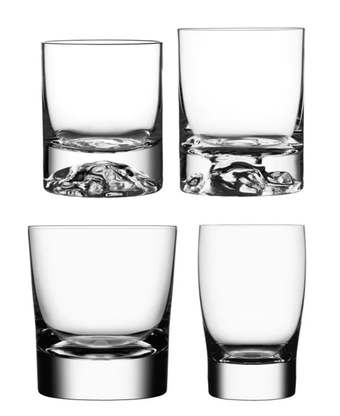 Set Empty Glasses Isolated White Background Clipping Path — Stock Photo, Image