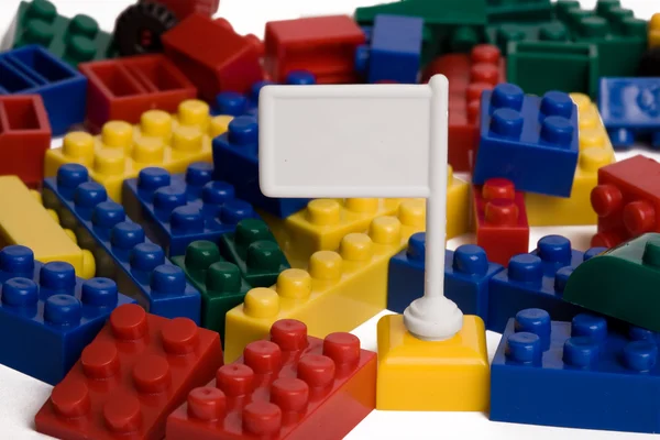 Plastik Spielzeugblöcke Auf Weißem Hintergrund — Stockfoto