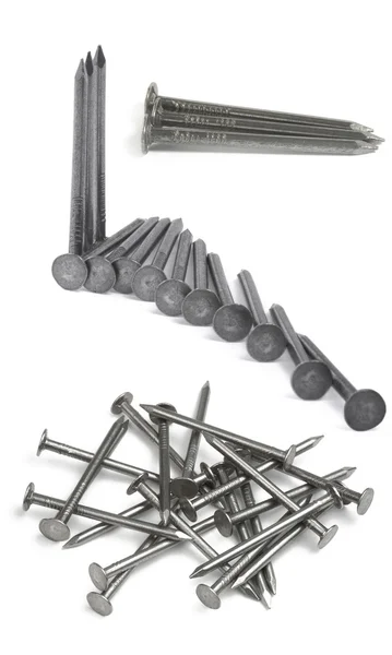 Set of iron Nails isolated on white background. — Stock Photo, Image