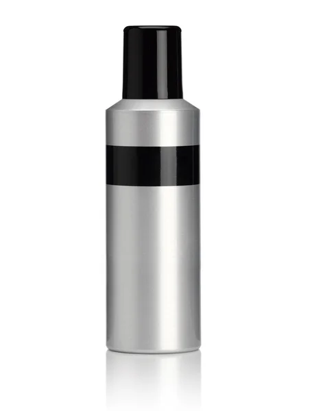 Silber-Spray isoliert auf Weiß + Clipping-Pfad — Stockfoto