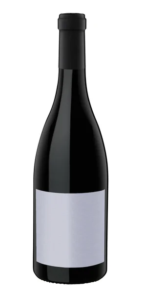 Une Bouteille Vin Rouge Isolé Sur Blanc Avec Chemin Coupe — Photo