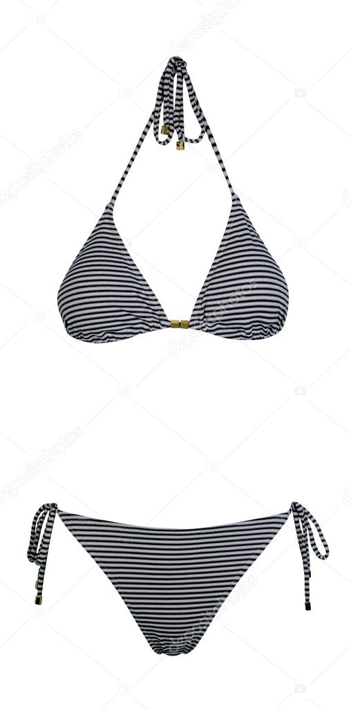 Striped underwear or swim suit on white