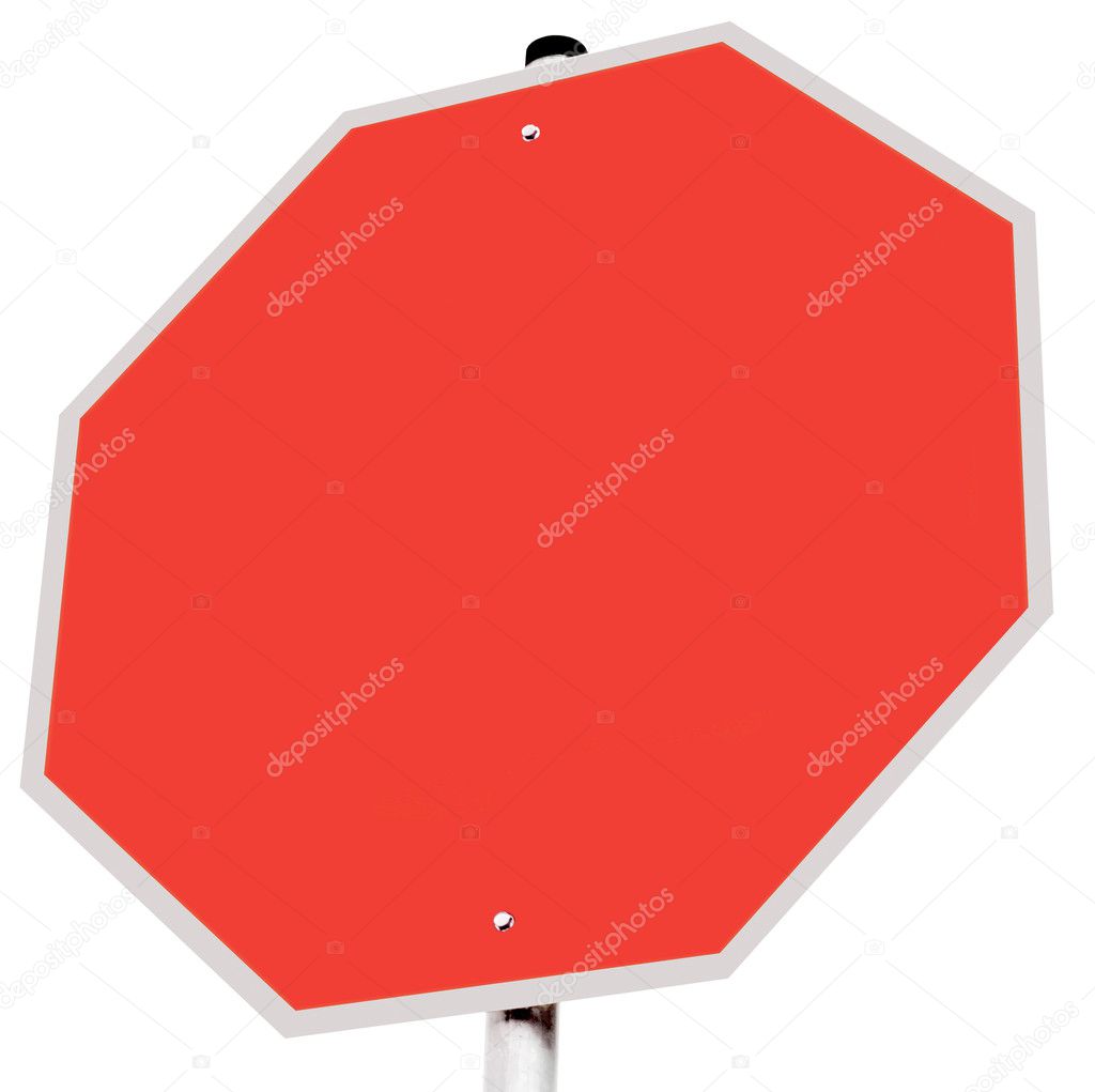 Traffic sign compulsory highway code stop symbol white background