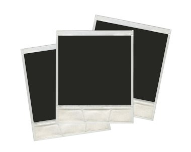 Eski ayarla Polaroid Film boş izole üzerinde beyaz arka plan: Cre