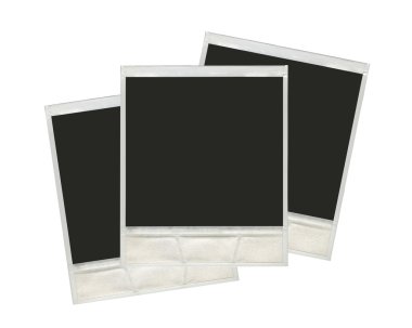 Set of Old Polaroid Film Blank Isolated on White Background: Cre clipart