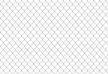 Chain Fence. Steel grid isolated on white