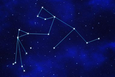 Starfield background of zodiacal symbol 