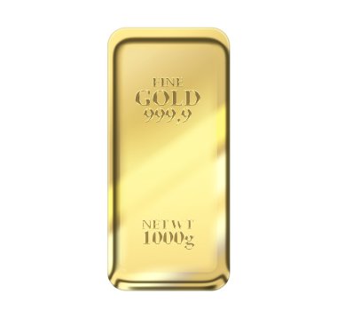 1kg gold bar isolated on a white background with clipping path clipart