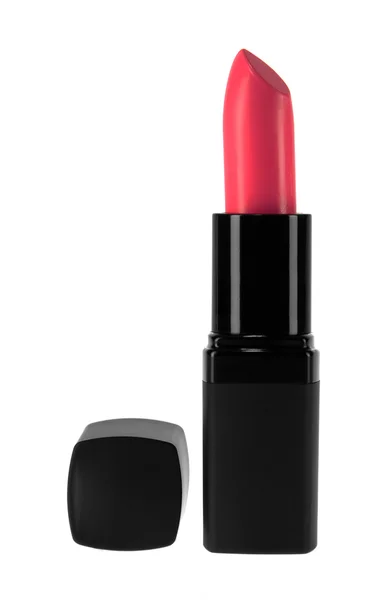 Rode Lippenstift Geïsoleerd Met Uitknippad Witte Achtergrond — Stockfoto