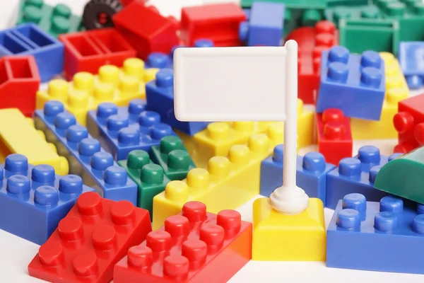 Plastikspielzeugklötze Isoliert Auf Weißem Hintergrund — Stockfoto