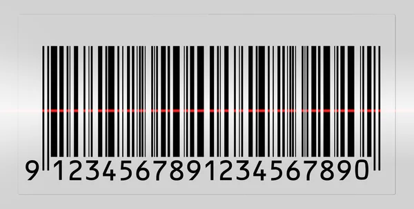 Barcode illustration over simulated stainless steel pattern