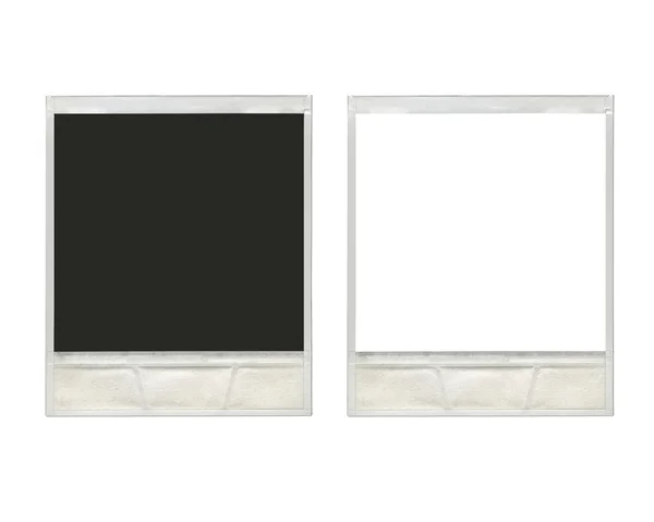 Dois vintage instantânea polaroid molduras fotos em fundo branco re — Fotografia de Stock