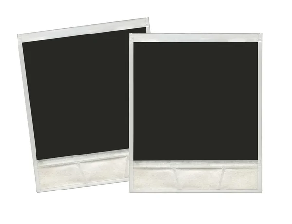 Deux Cadres Photo Polaroïds Instantanés Vintage Fond Blanc Prêts Emploi — Photo