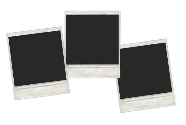 Set Vintage Instant Polaroid Fotorahmen Auf Weißem Hintergrund Gebrauchsfertig Clipping — Stockfoto