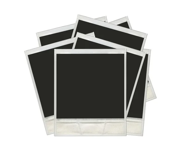 Många Polaroid Bilder Isolerad Vit Bakgrund Urklippsbana — Stockfoto