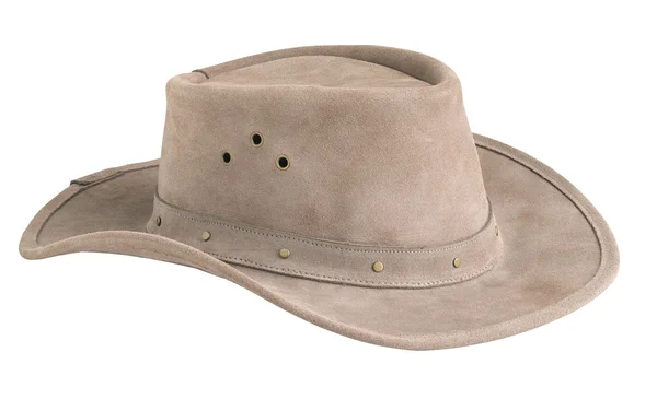 Leather Cowboy Hat Isolated White — Stock Photo, Image