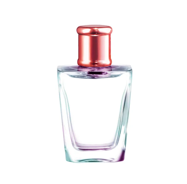 Parfüm Şişesi Üzerinde Beyaz — Stok fotoğraf