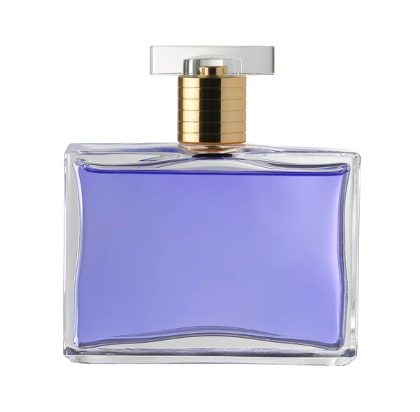 Sticlă de parfum peste alb — Fotografie, imagine de stoc