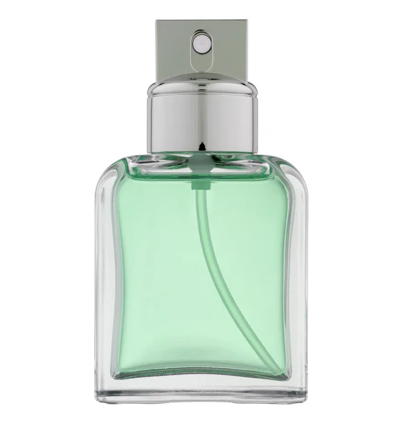 Sticlă Parfum Peste Alb — Fotografie, imagine de stoc