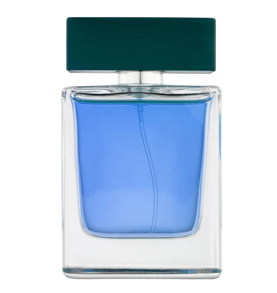 Sticlă Parfum Peste Alb — Fotografie, imagine de stoc