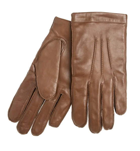Brown leather gloves isolated on the white background — Stock Photo, Image