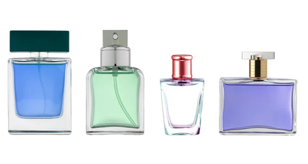 Parfumfles over Wit — Stockfoto