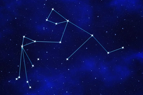 Starfield bakgrund av stjärntecknet symbol "aquarius" — Stockfoto