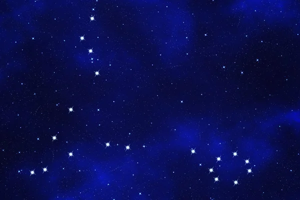 Starfield Bakgrund Stjärntecknet Symbol Fiskarna — Stockfoto