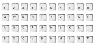 The alphabet computer keys isolated on white clipart