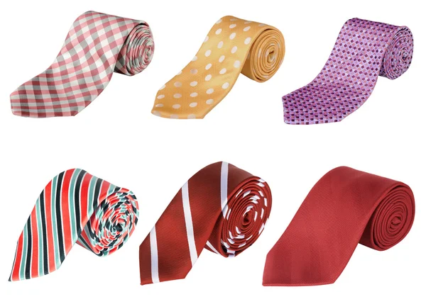 Stock image Business ties rolled up over white background