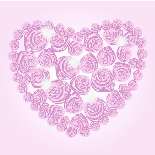 Roses coeur — Image vectorielle