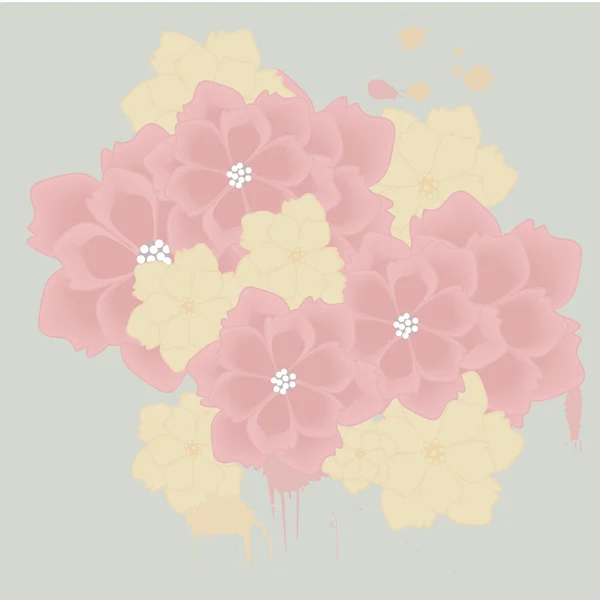 Μια Ανθοδέσμη Λουλουδιών Ένα Παστέλ Τόνος — Διανυσματικό Αρχείο