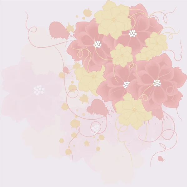 Pastel Tonda Çiçek Buketi — Stok Vektör
