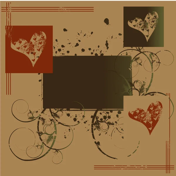 Papier Peint Grunge Avec Des Cœurs Pour Design — Image vectorielle
